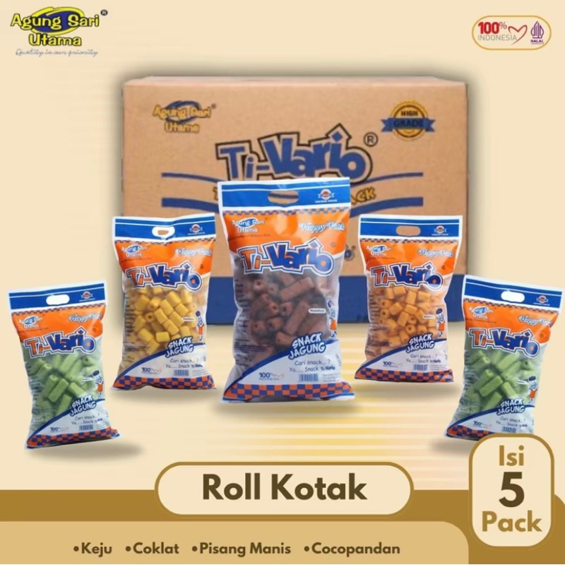 

Snack Jagung Roll Ti-Vario 250gram (1Dus Isi 5 Karung) Rasa Bisa Di Mix