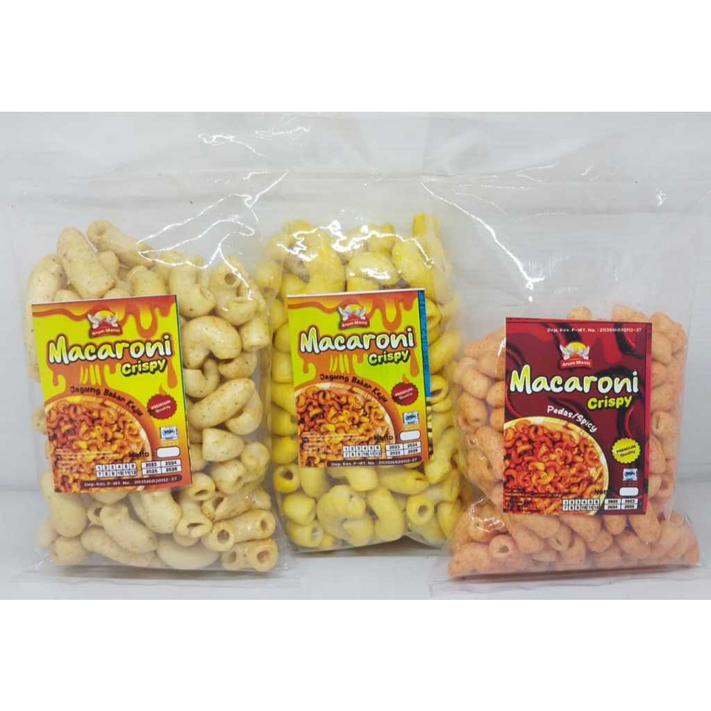 

Camilan Gurih Macaroni Crispy 3 Varian Pedas Manis, Balado, Bumbu Rujak dan Jagung Bakar Kemasan 65Gr