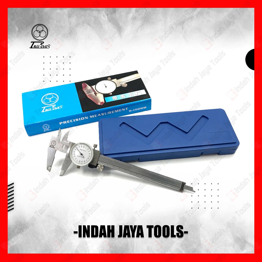 TRII-CLES Sigmat DIAL JARUM 6 Inch 0-150 mm - Jangka Sorong Vernier Caliper Pengukur Dimensi