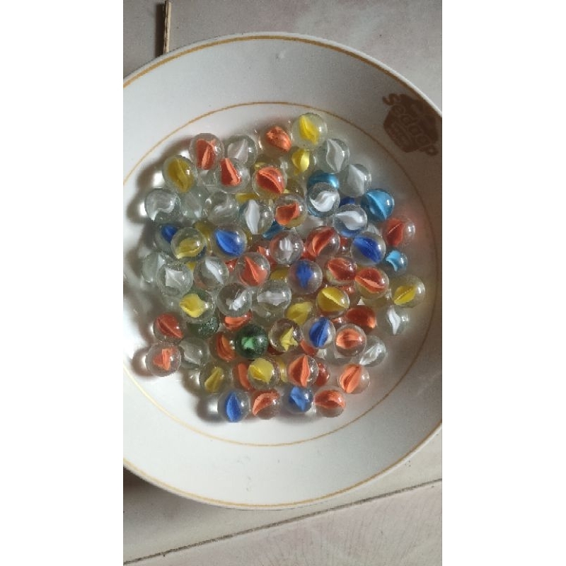 kelereng balap warna 100 biji