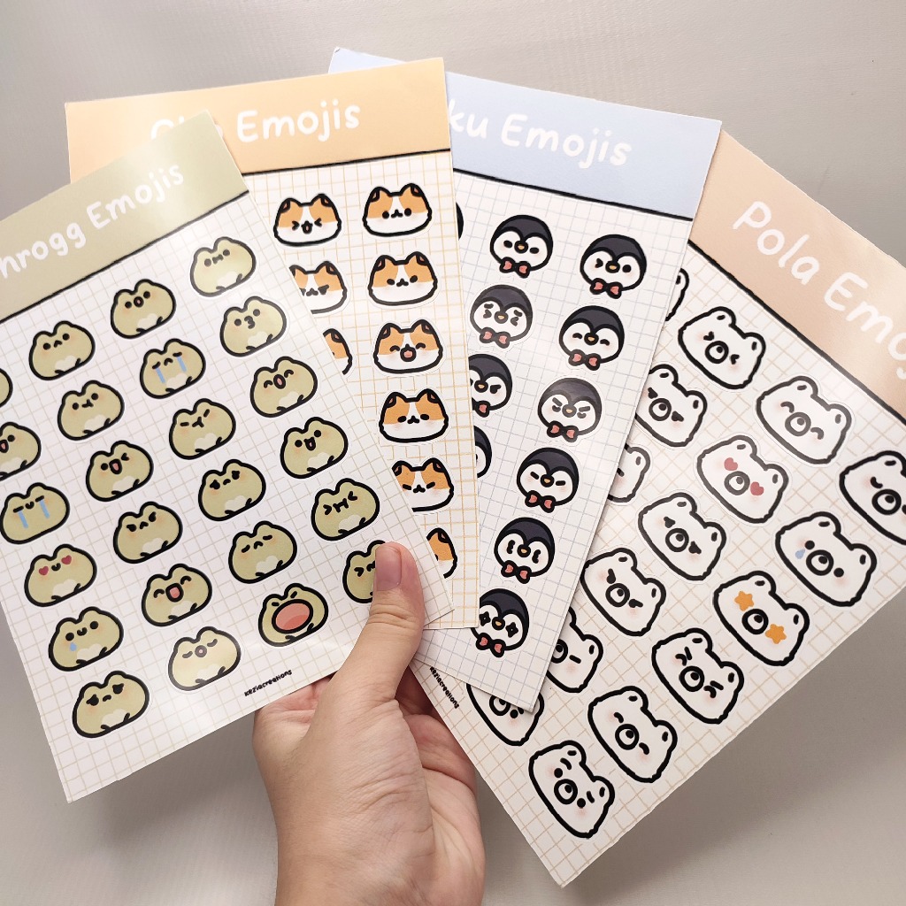 

Emoji Kiss-cut Sticker Sheet | Habit Tracker Stiker | Stiker Jurnal Glossy Lucu | Stiker Lucu