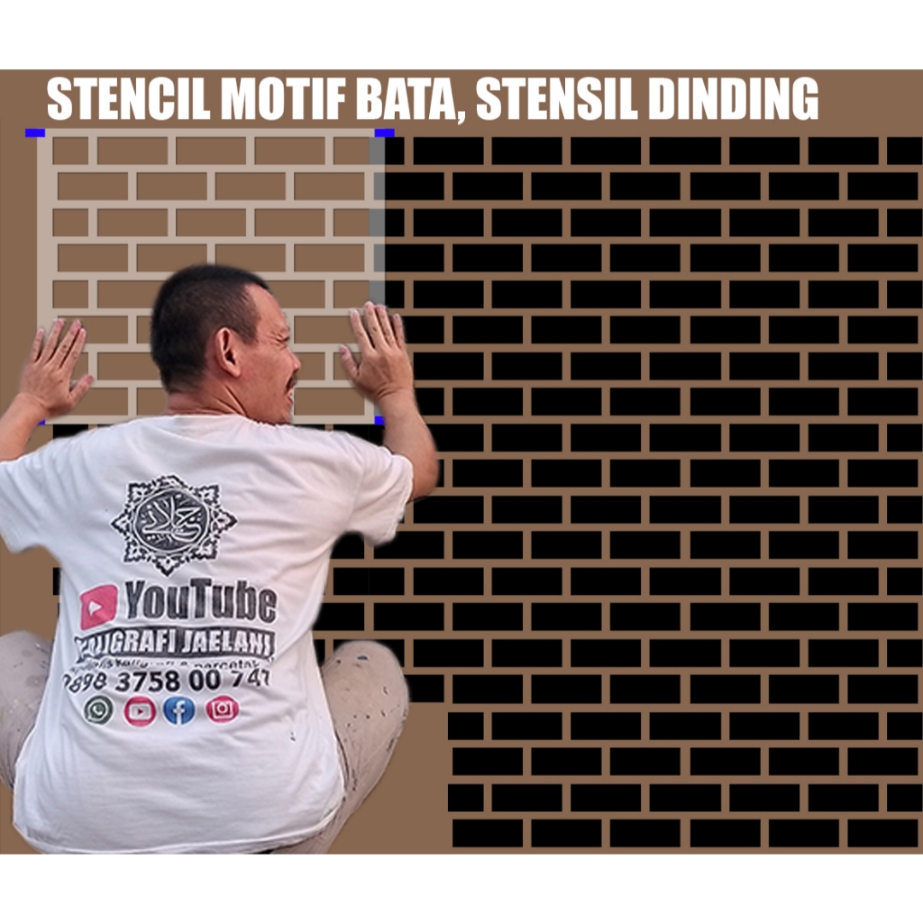 Mal/stensil Motif Batu Bata, Stencil dinding
