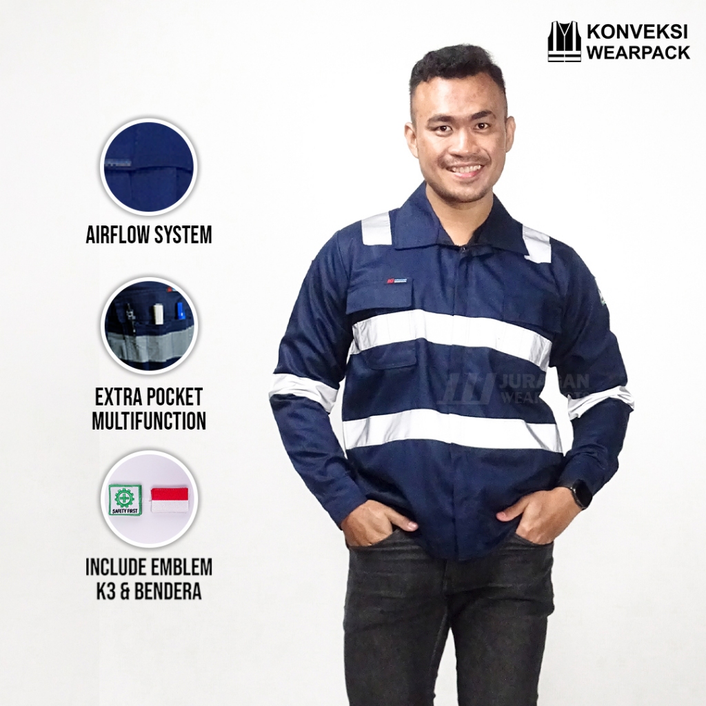 Wearpack Kerja Atasan Warna Biru Navy