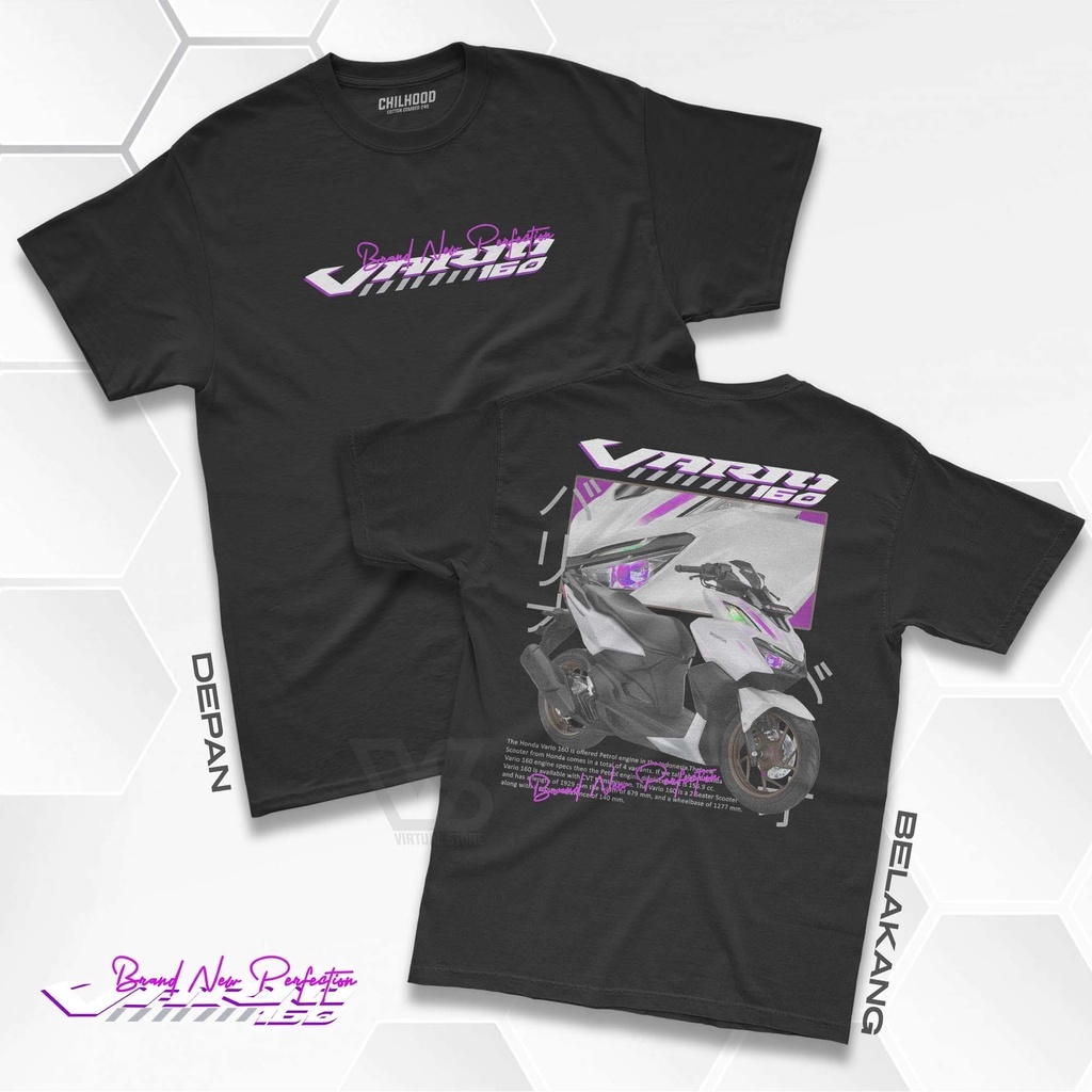 Kaos Honda Vario 160 Brand New Perfection - Baju Distro Motor Racing Honda Gank Herex | Purple A1443