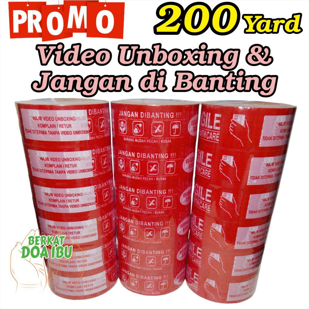 

PROMO MURAH Lakban Fragile PANJANG 200 yard FRAGILE VIDEO UNBOXING & JANGAN DIBANTING