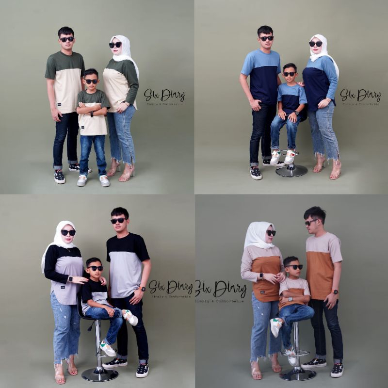 Atasan Wanita Set Family | Kaos Oval Wanita Warna Kombinasi Original Six Diary | Kaos Pria | Kaos An
