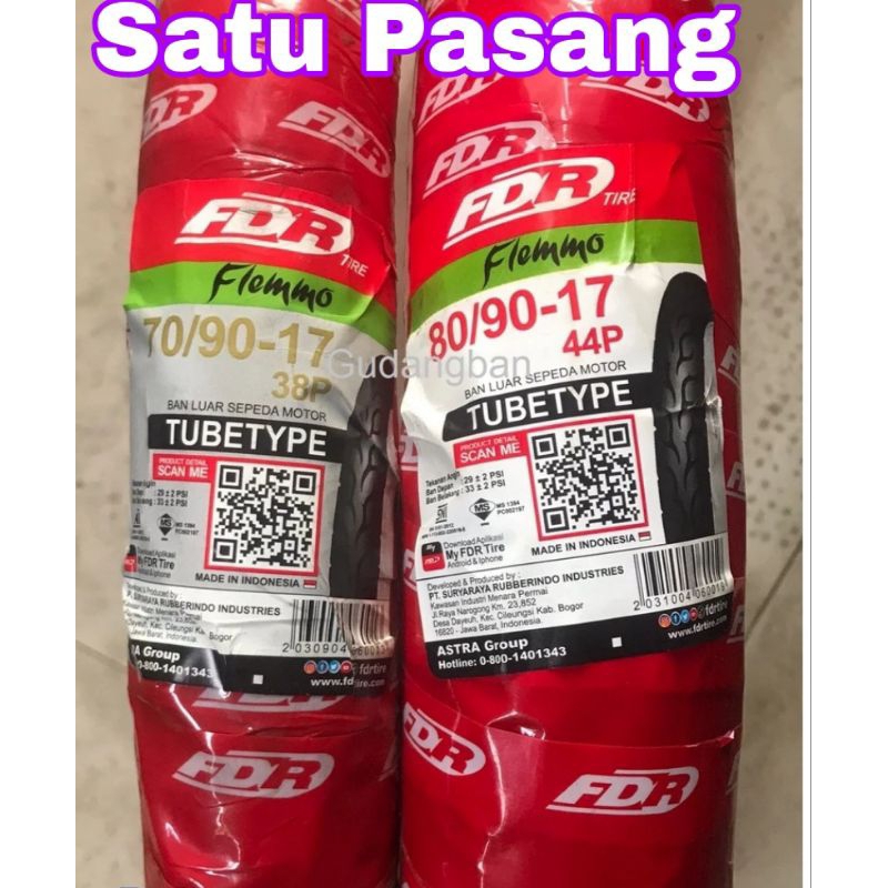Ban Motor Satu Pasang Bebek Fdr Flemo pro Tubetype Ban dalam
