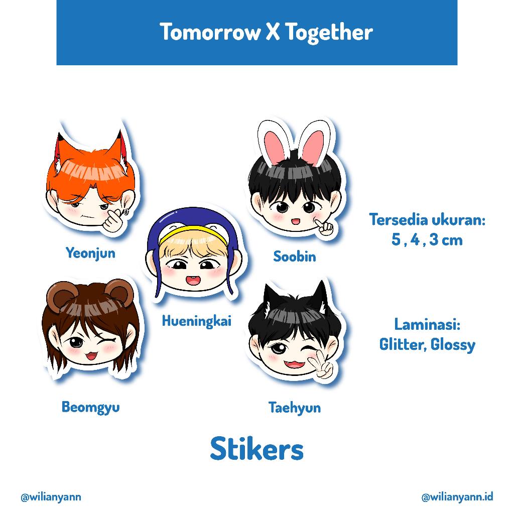 

Stiker TXT ( TOMORROW X TOGETHER ) Glitters & Glossy (5 cm 4 cm , 3 cm )
