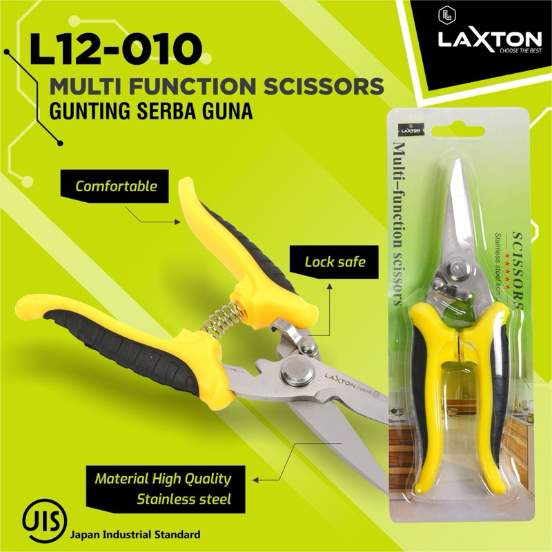 

LAXTON L12-010 kuning gunting serbaguna multifungsi berkebun prakarya kantor pemotong MURAH LARIS