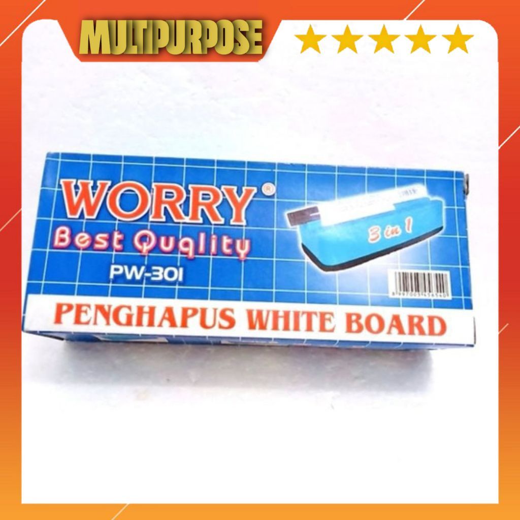 

PENGHAPUS PAPAN TULIS WORRY PW-301/PENGHAPUS WHITE BOARD 3IN1