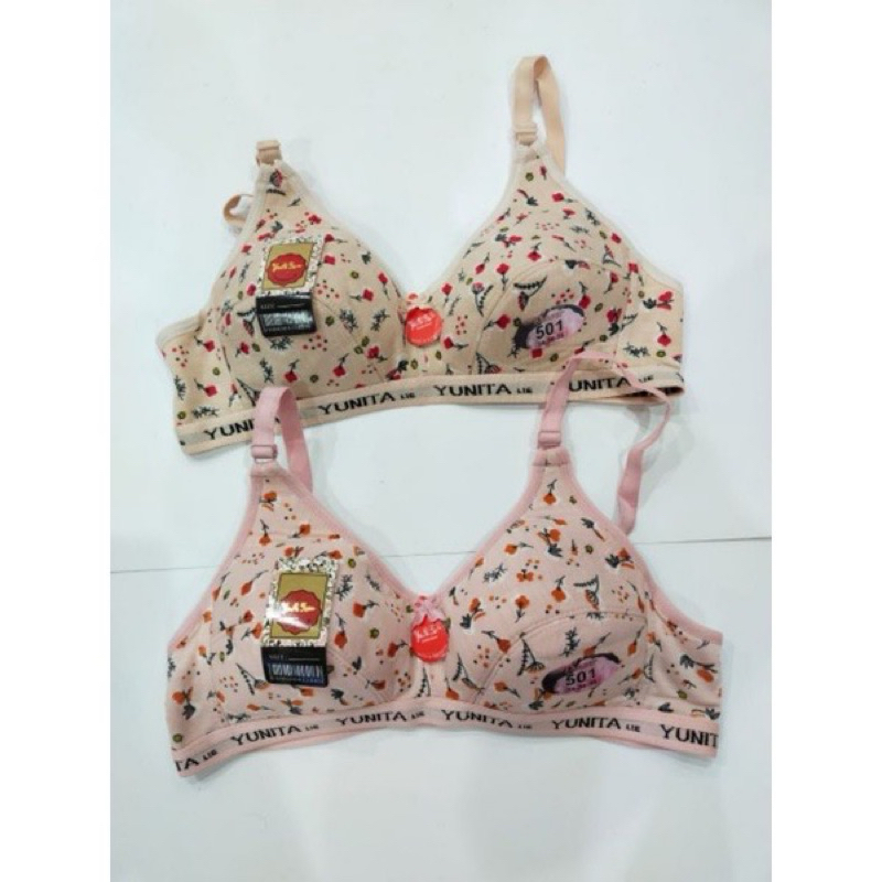 Bh Bra yunita lie tanpa busa tanpa kawat kait 2 motif full print