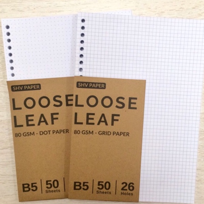 

Kreatif LOOSE LEAF B5 HVS WHITELINES BROKENWHITE 1gsm GRID DOT LINED PLAIN
