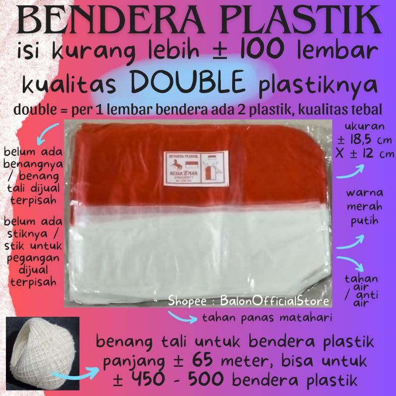 dirgahayu bendera plastik merah putih Kuda emas gajah nusa indah naga mas bambu bunga lily lili lyly