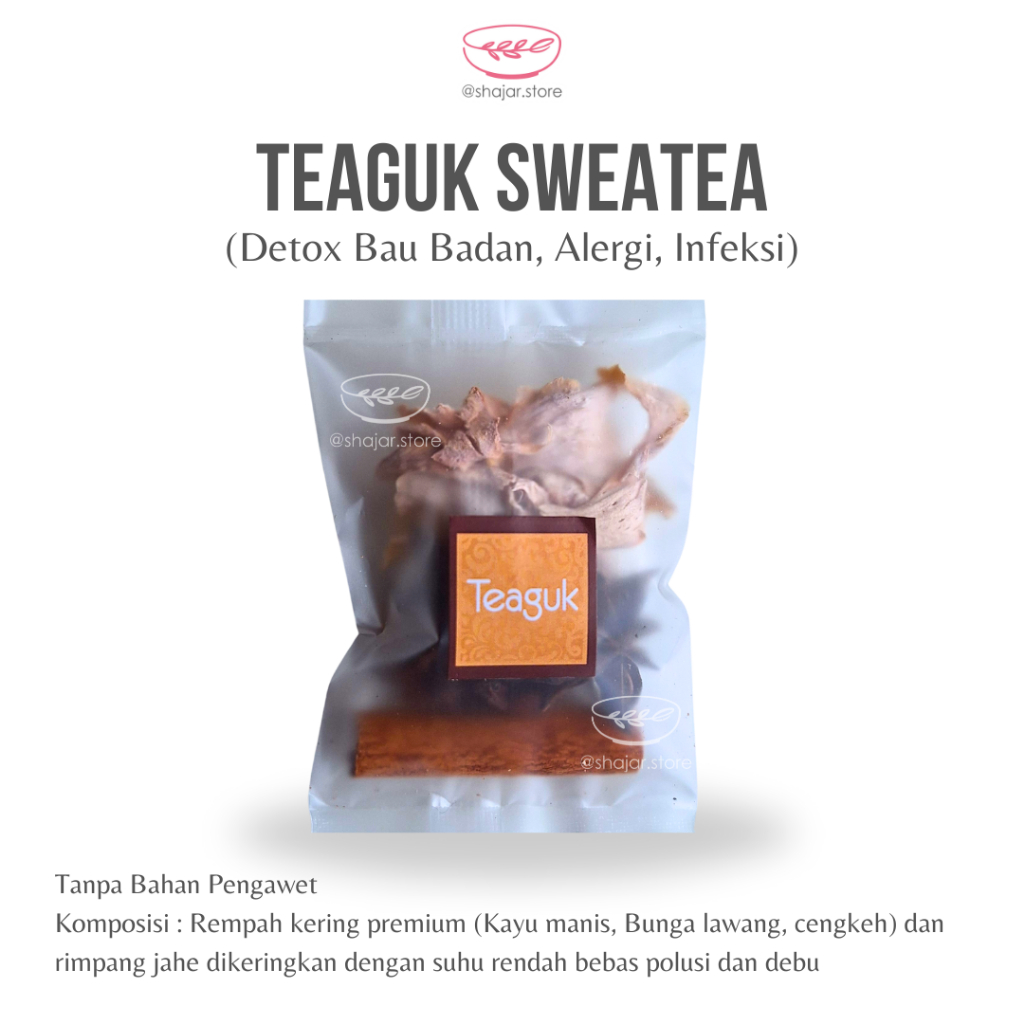 

Teaguk Sweatea / Detox Bau Badan / alergi / Seduhan bahan jsr alami / kayumanis / cengkeh / bunga lawang / jahe