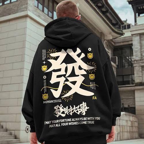 Sweater Hoodie MOYAN KANJI / Hoodie Jumper MOYAN KANJI  Anime Size M L XL XXL XXXL