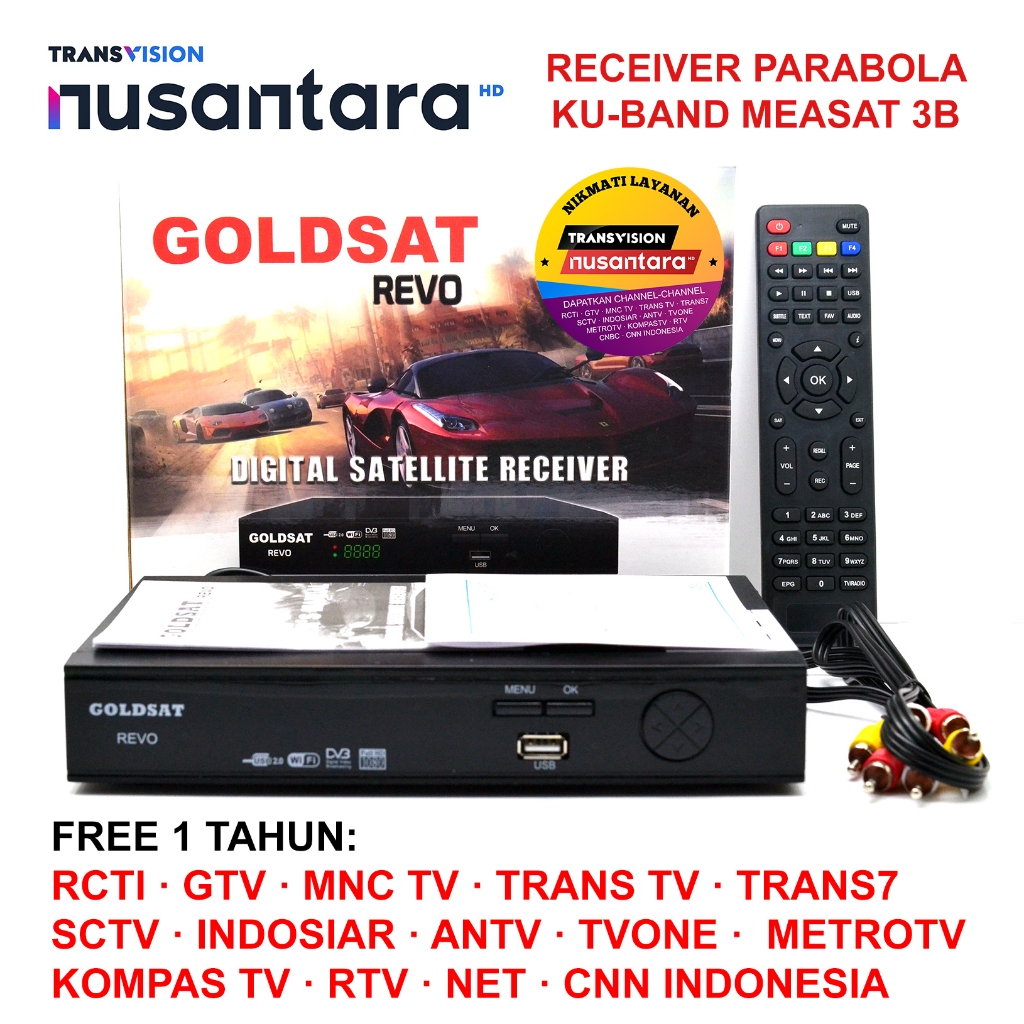 Receiver Parabola Mpeg4 HD Goldsat Nusantara / Transvision