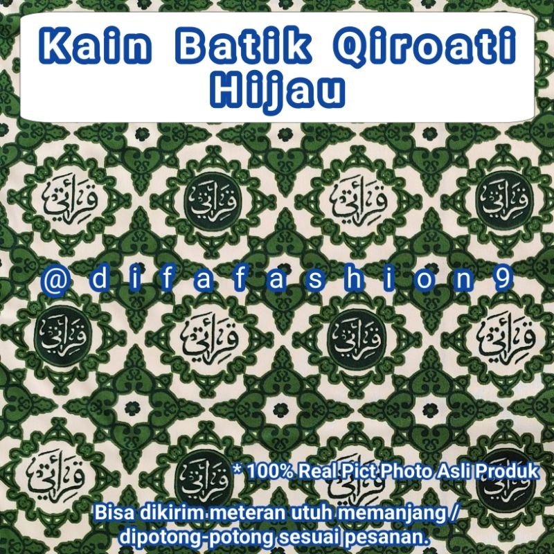 Kain Batik Seragam Qiroati Hijau Meteran