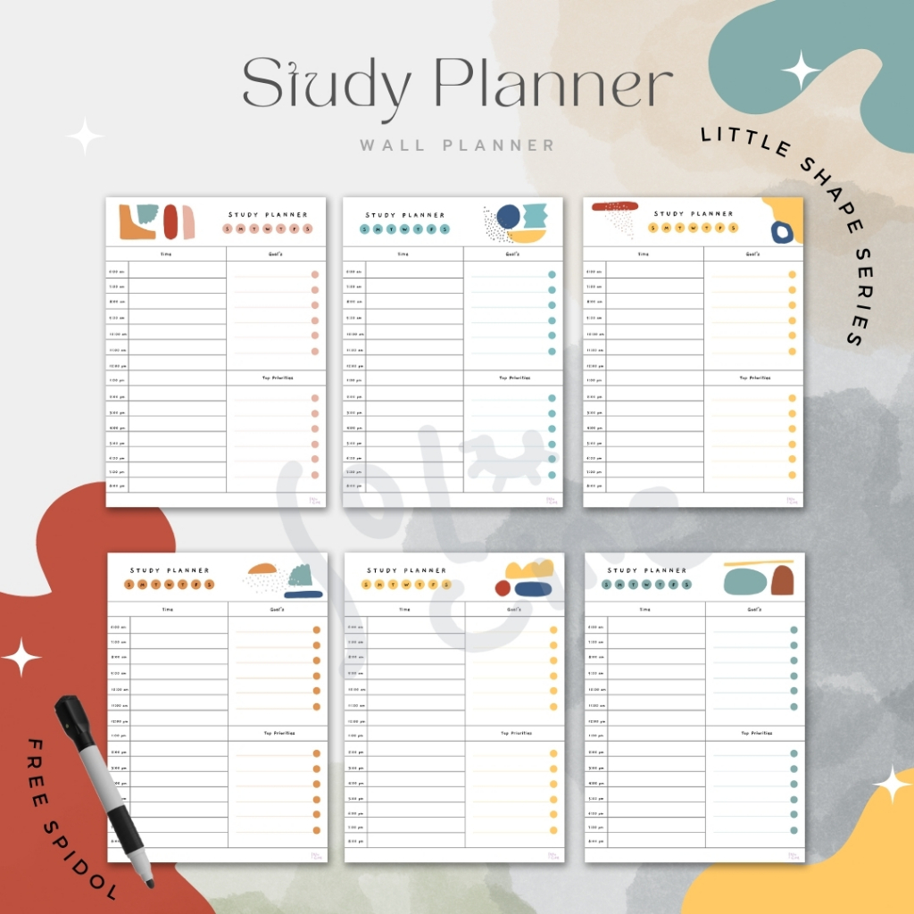 

Study Planner / Wall Planner - Little Shape Series