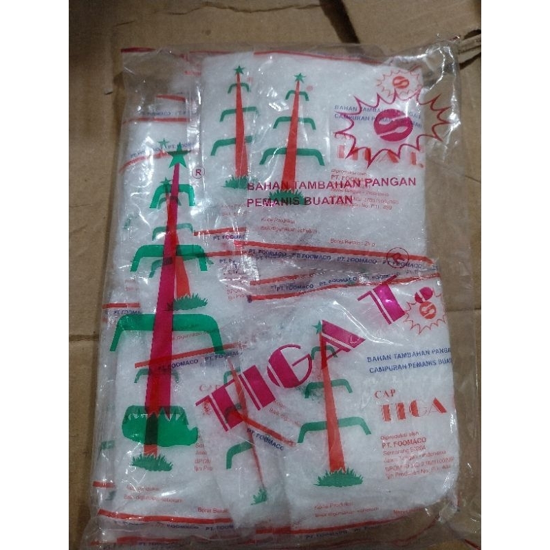 

1 PAK SODIUM / PEMANIS BUATAN CAP TIGA T [ 10 PCS ]