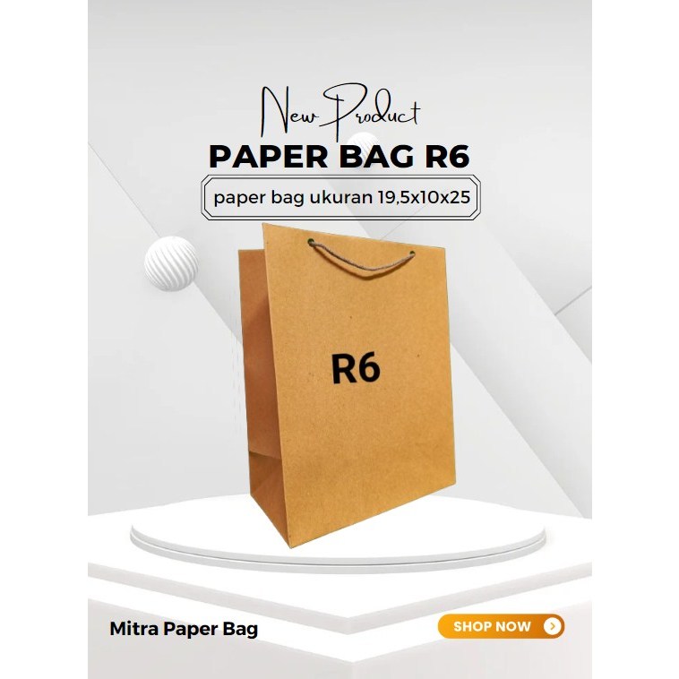 

paper bag coklat / polos / tas kertas / belanja - 19.5x10x25 cm BOX R6
