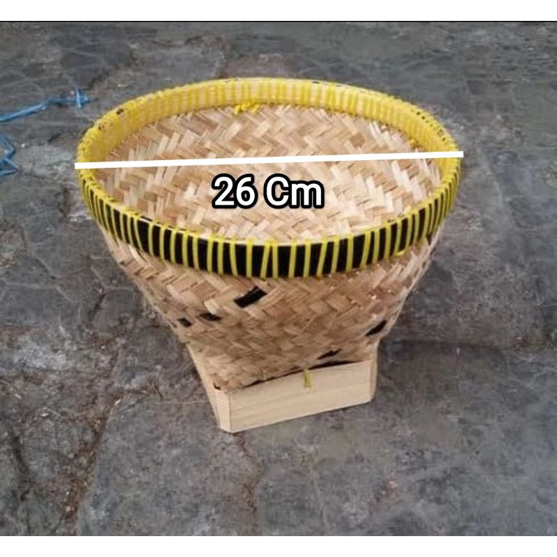 Bakul Bambu kecil 28 cm / Bakul Cuci beras/ Bakul nasi Bambu 2 liter