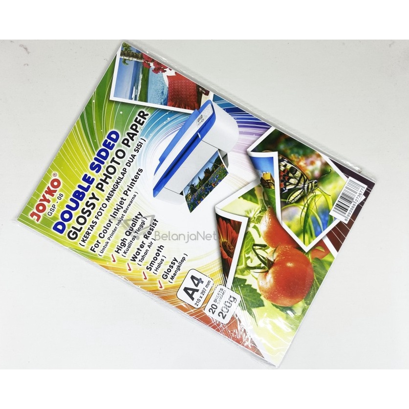 

Kes Foto Mengkilap Glossy Photo Paper 2 Sisi Joyko GSP8 2 Lembar