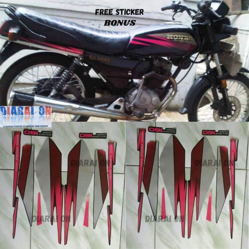 Striping Stiker Honda GL Pro 1995 GL Pro 95 Merah Muda Murah