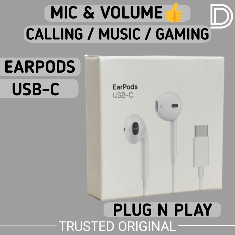 EarPods USB-C Headset IPhone Stereo Type-C - ip - 15 - iPad - MacBook - Mini - Air - Pro - Handsfree