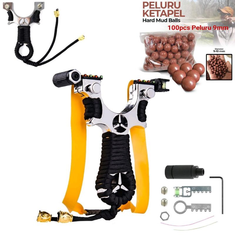 Ketapel Laser 100 Butir Peluru Ketapel Full Set Slingshoot