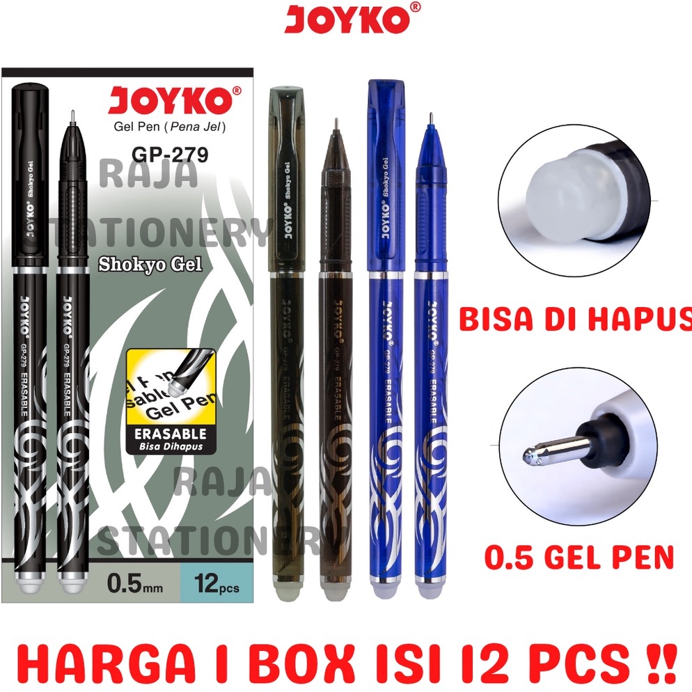 

Gebyar promo JOYKO EBLE GEL PEN HITAM BIRU PULPEN PEN BISA DIHAPUS JOYKO LUSIN GP279 12PCS