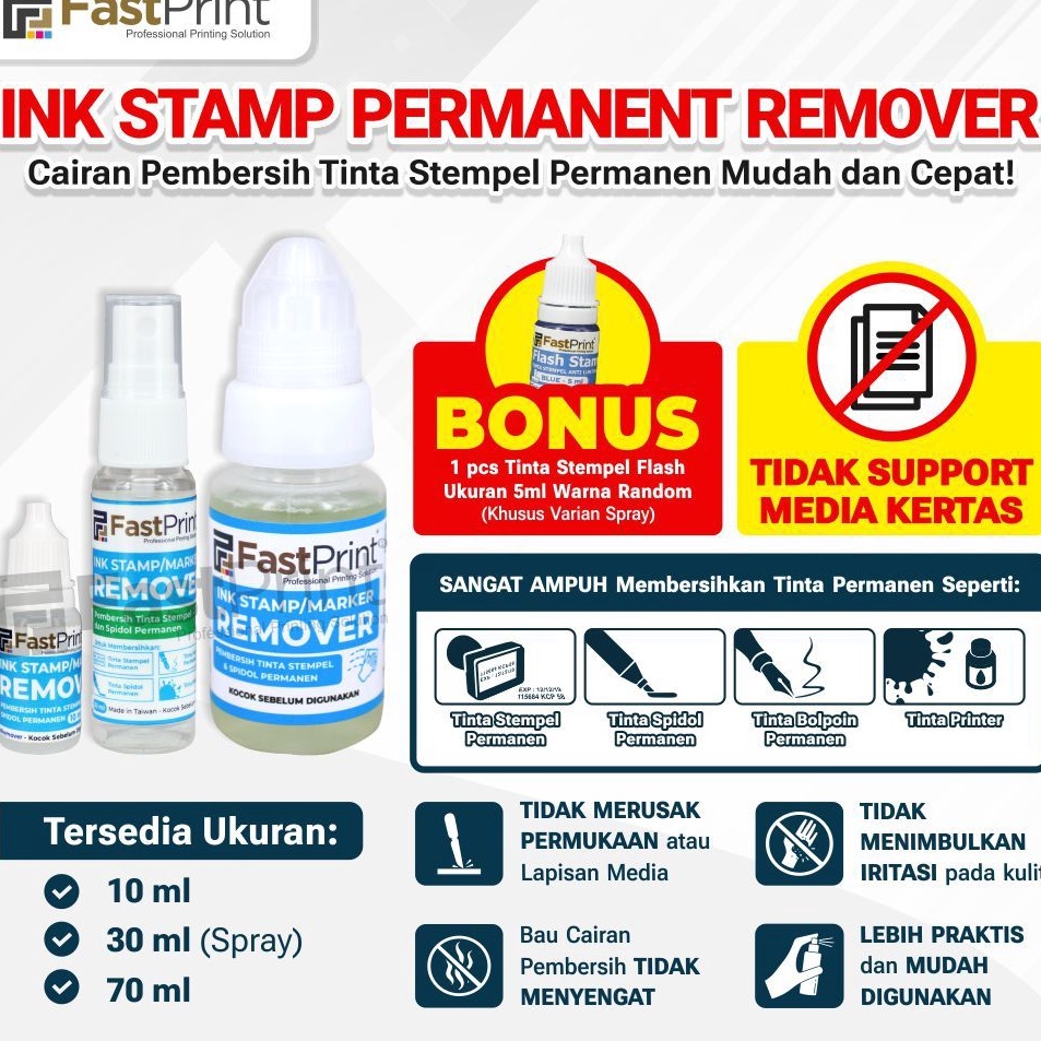

Fast Print Cairan Pembersih Penghapus Tinta Permanen
