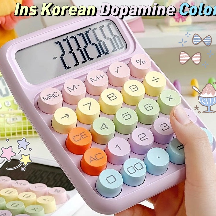 

Best Product Kawaii Korea Dopamin Kalkulator Warna 12digis Display Besar Keyboard Dot Mekanik Tombol Besar Alat Tulis SekolahKantor Kalkulator Elektronik Warna Permen