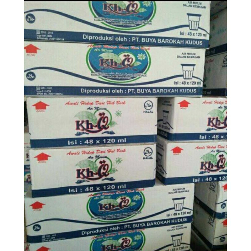 

Air mineral khq(khataman Qur'an) atau do'a ukuran 120 ml isi satu dus 48 biji asli MUI BPOM RI