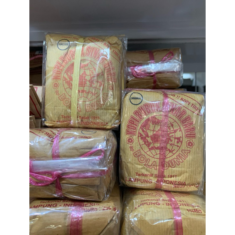 

KOPI BUBUK SINAR BARU CAP BOLA DUNIA 250GR LAMPUNG ORIGINAL KASAR HALUS