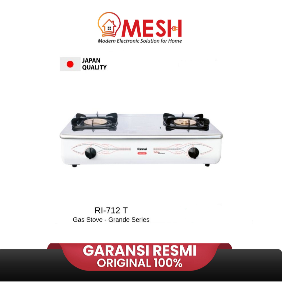 Rinnai Kompor Gas 2 Tungku - RI-712-T-Api Turbo-Kompor-Original-New Arrival-Kompor Gas-Kompor-Rinnai