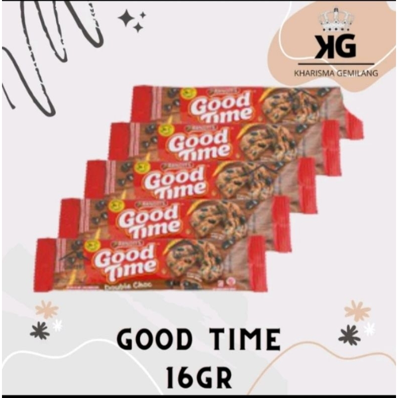 

GOOD TIME- GOOD TIME 16gr (1 Pcs Duoble Choc Biscuit cokelat choco chip snack Cemilan anak