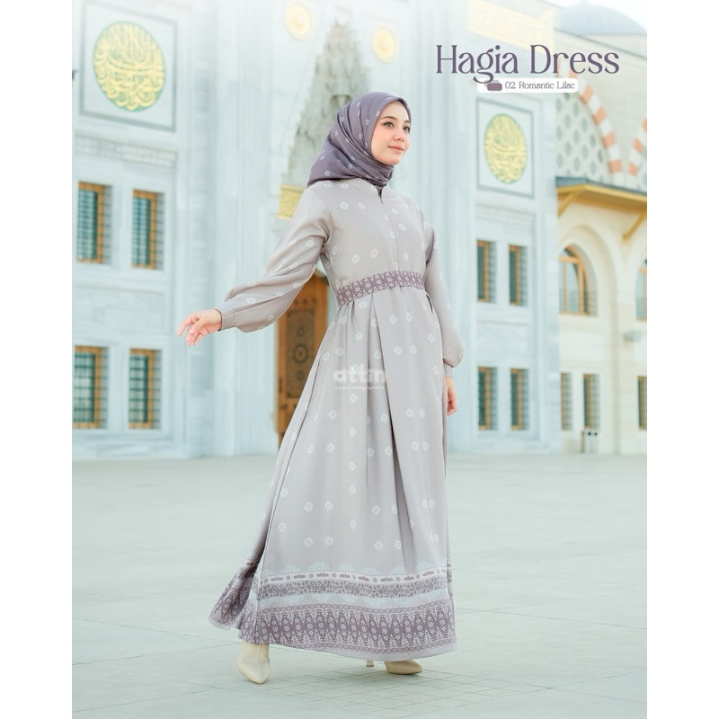 ATTIN | BEST SELLER DRESS GAMIS WANITA DEWASA MUSLIMAH MOTIF HAGIA