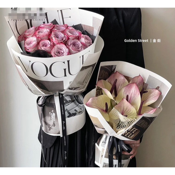 

vogue - flower wrapping cellophane paper kertas buket bentuk majalah