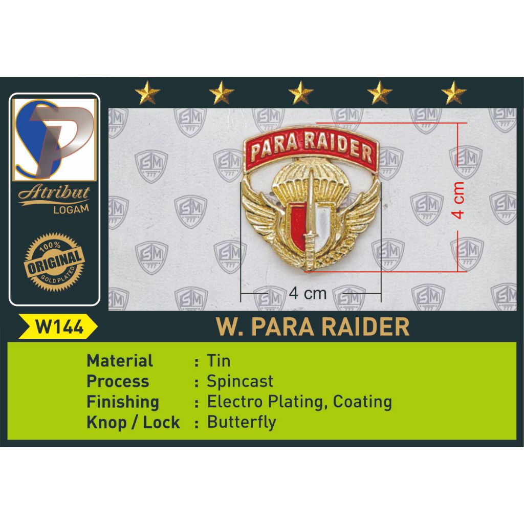 PIN BREVET WING PARA RAIDER