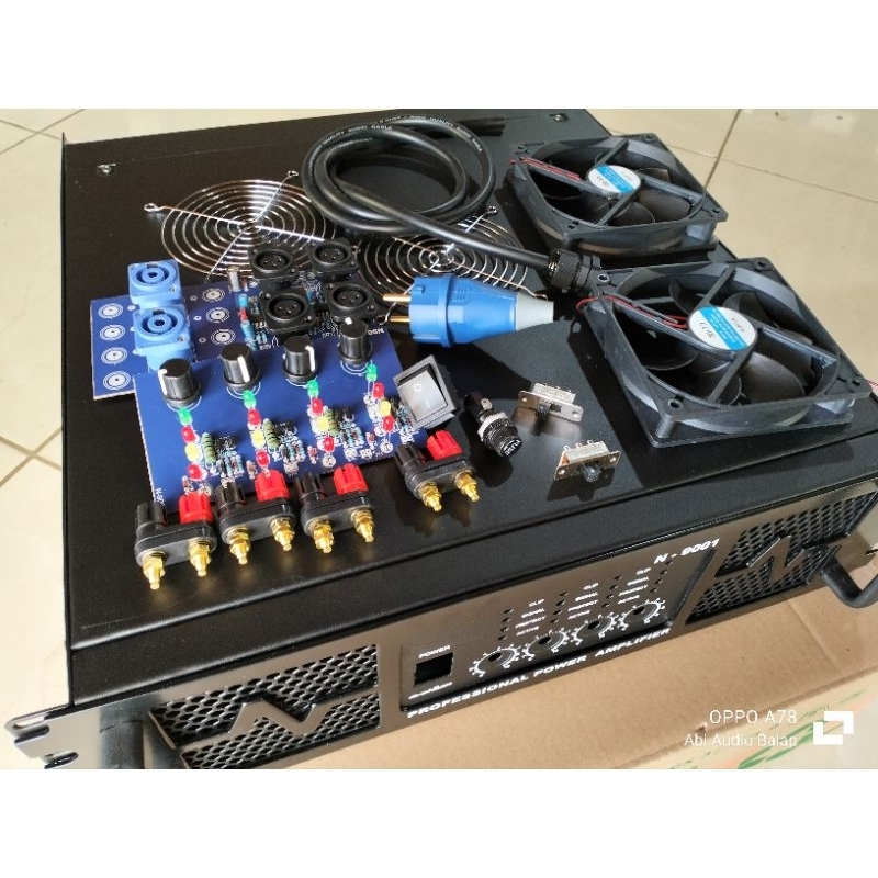 Bok power 4 Chanel N9001 bahan plat tebal komplit asesoris tinggal rakit pasang