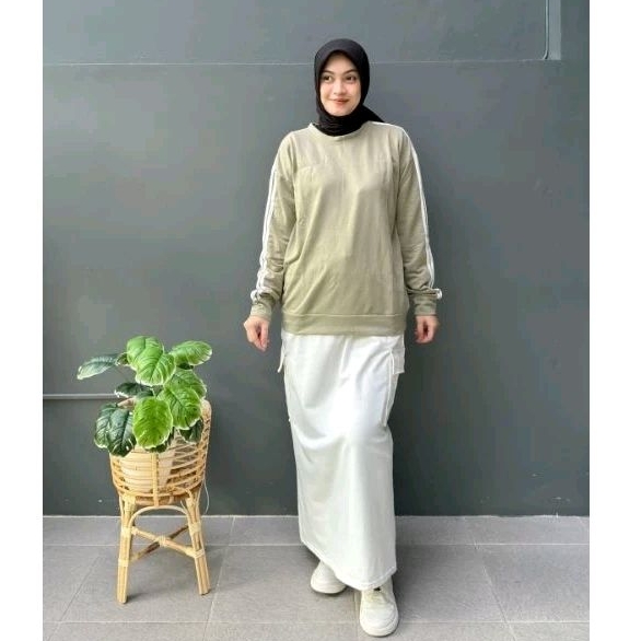 Setelan Olahraga Rok Kargo Muslim Wanita Fit M -XXL Set Olga Jody