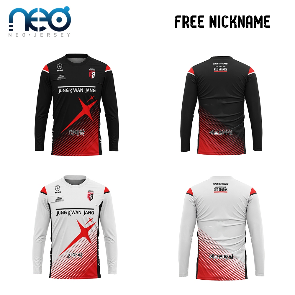 [NEOJersey] Kaos Jersey Volley Red Spark Jersey Panjang Olahraga Pria Terbaik