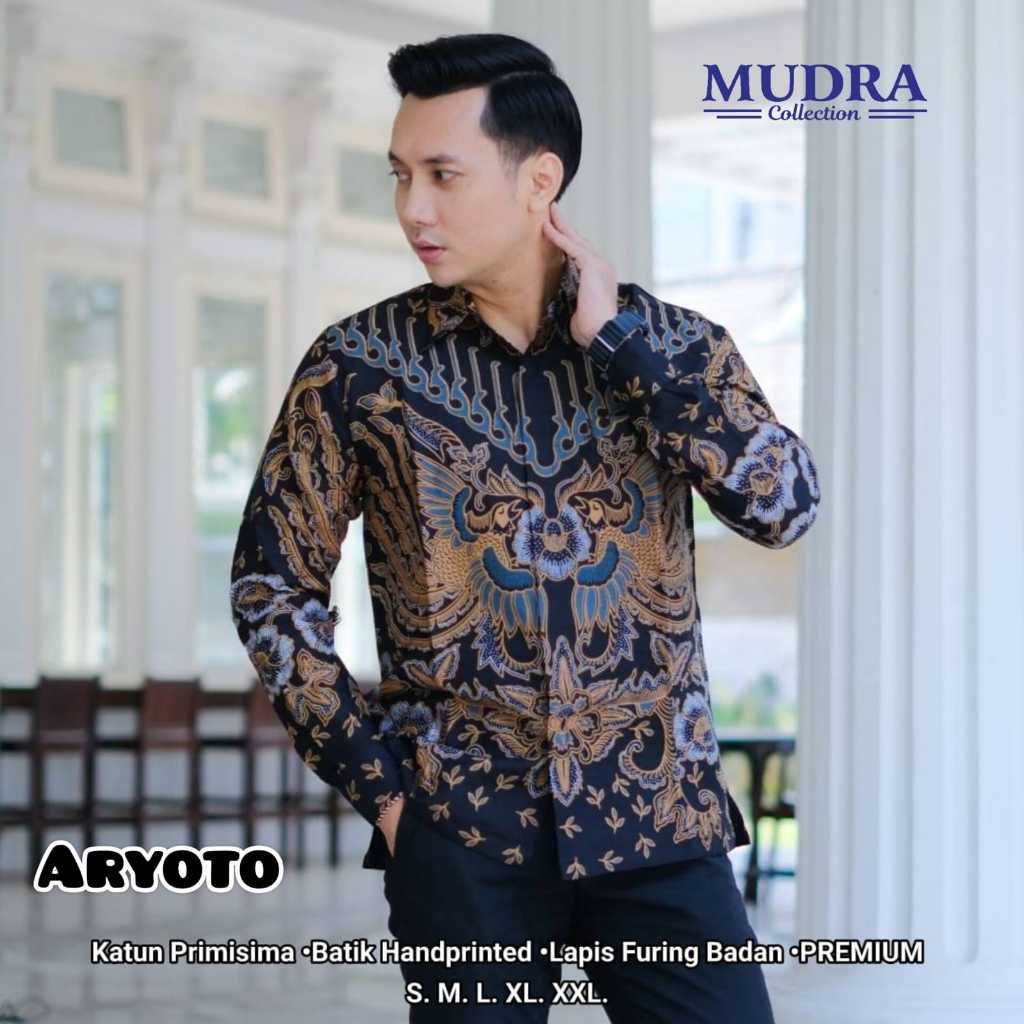 Batik Mudra Collection / Batik Pria Lengan Panjang / Batik Terbaru / Aryoto / Mudra Hijab