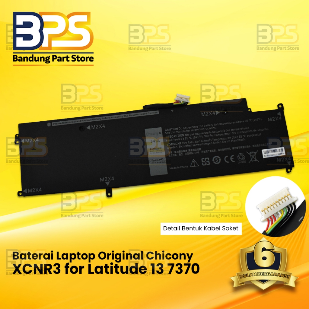 Baterai Original Laptop Chicony for Latitude XCNR3 13 7370 7.6V 34Wh