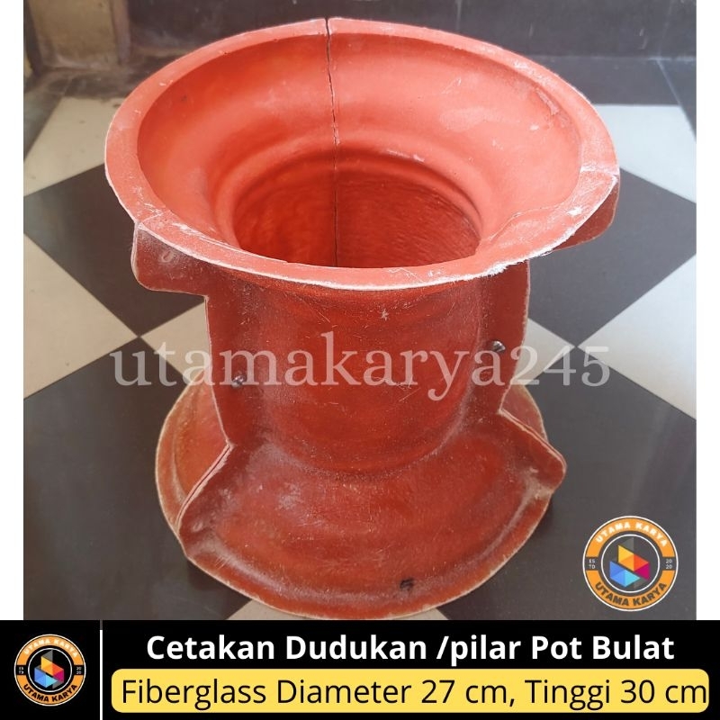 COD Cetakan dudukan pilar/pot bulat diameter 27 cm, tinggi 30 cm fiberglass