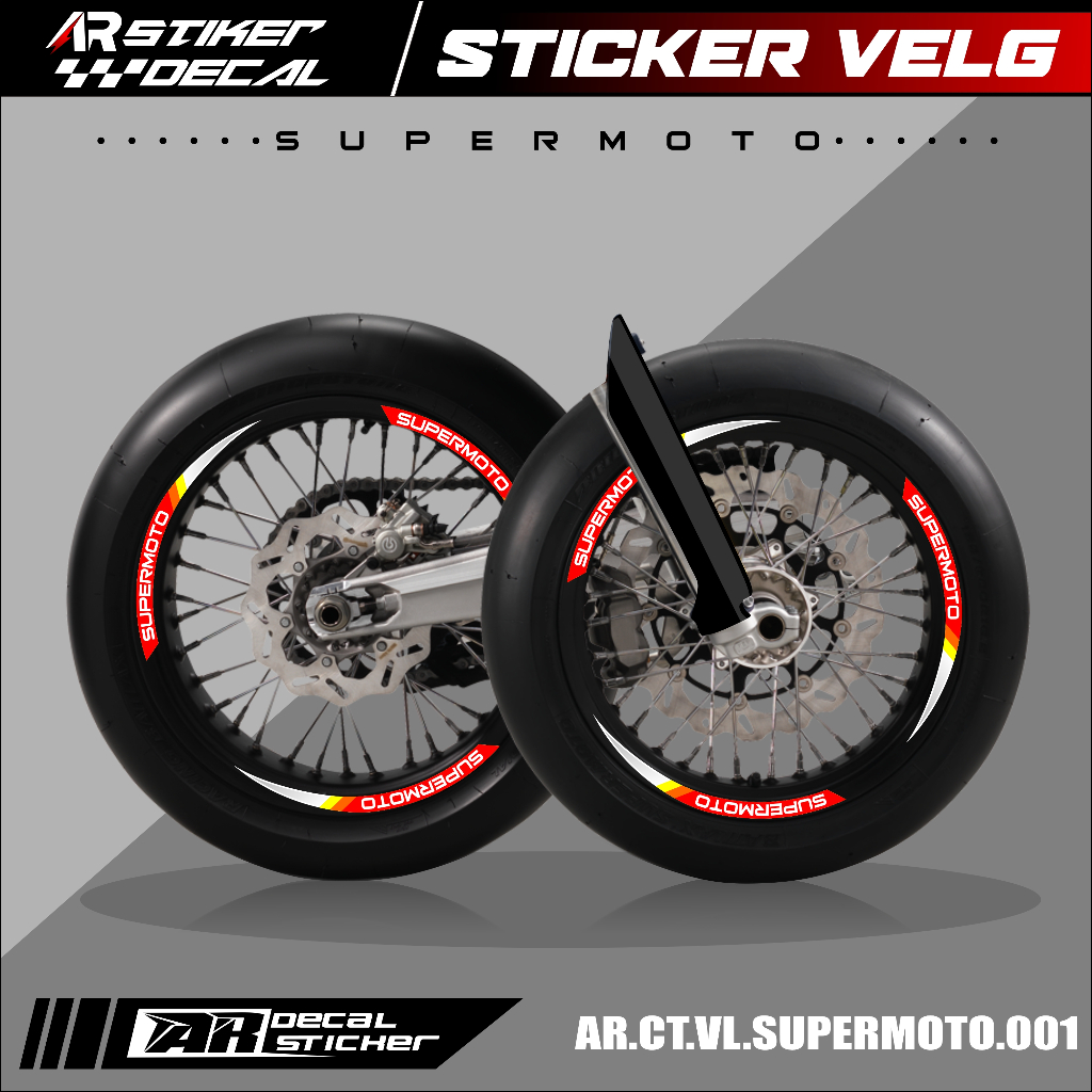 Cutting Sticker VELG SUPERMOTO  - Stiker List VELG ALL KLX CRF DTRACKER WR 001