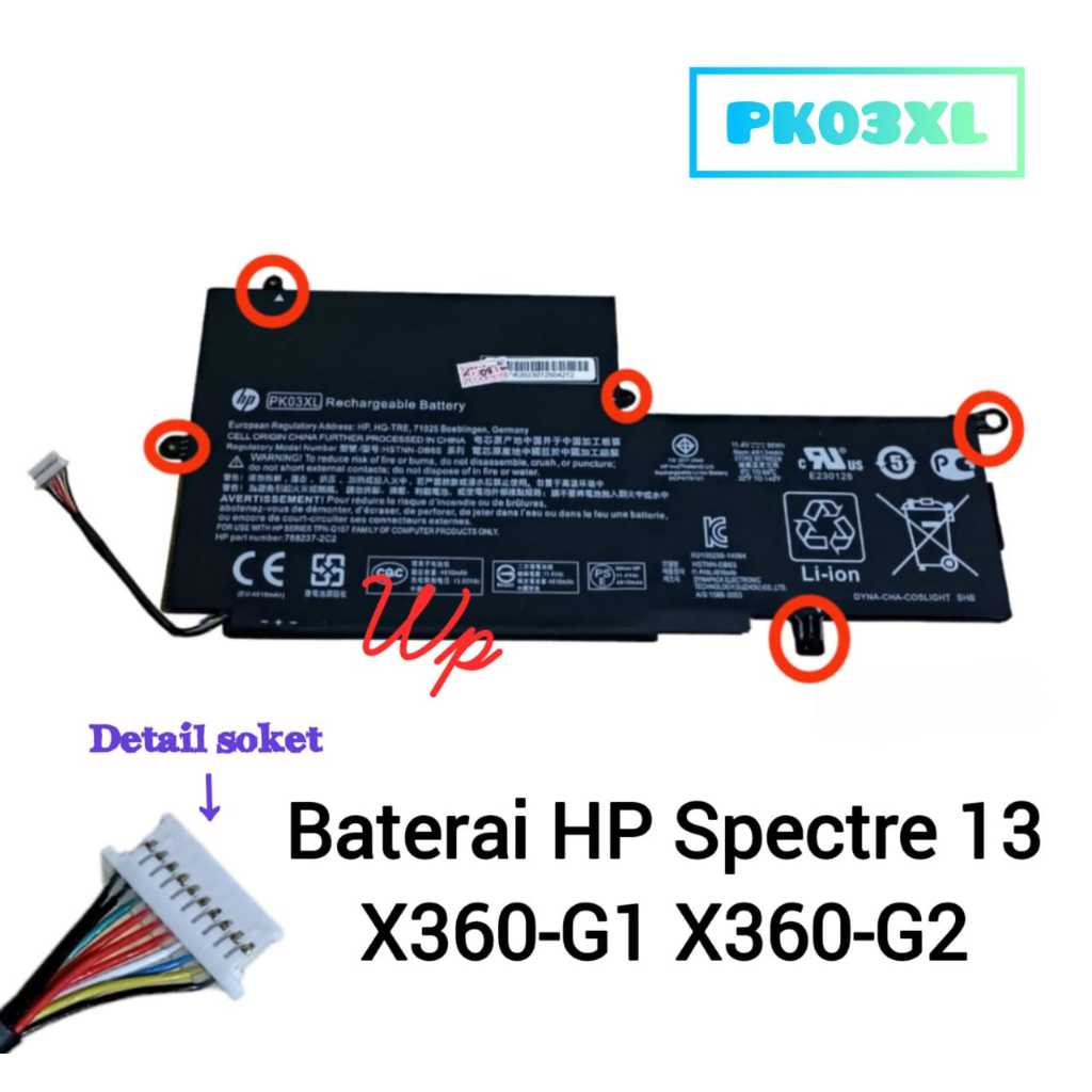 Baterai PK03XL HP Spectre X360 13 Envy X360 13-Y000 Pro X360 G1 G2