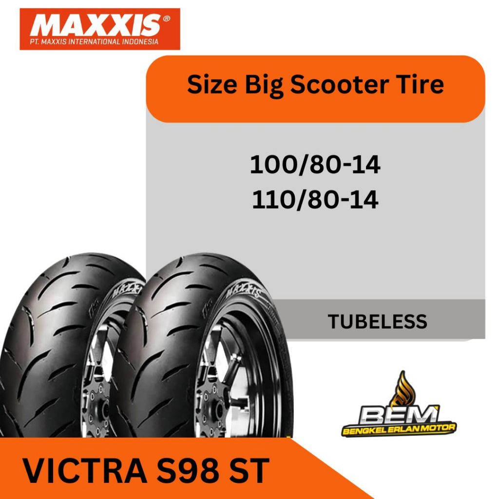 PAKET BAN MAXXIS VICTRA UKURAN 100/80 & 110/80 RING 14