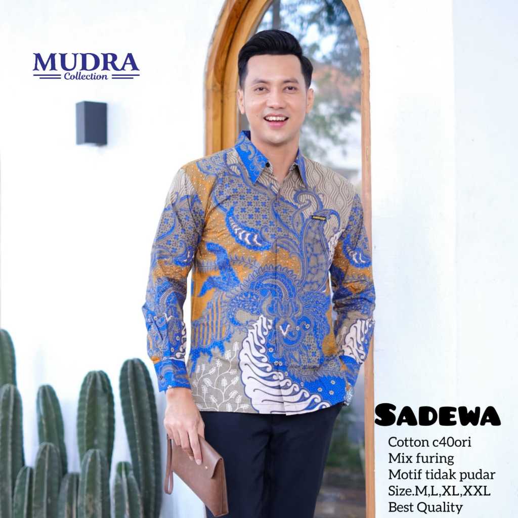 Batik Mudra Collection / Batik Pria Lengan Panjang / Batik Terbaru / Sadewa / Mudra Hijab