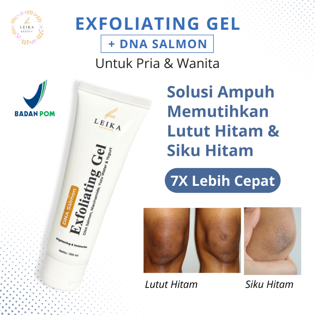 Leika Skincare Pemutih lutut dan Selangkangan BPOM DNA Salmon Leika Skincare Pemutih Leher Hitam